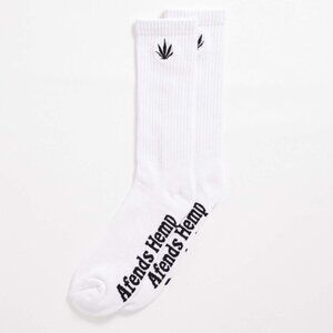 BNWT Afends - Happy Hemp Weed Crew Socks / White / Unisex